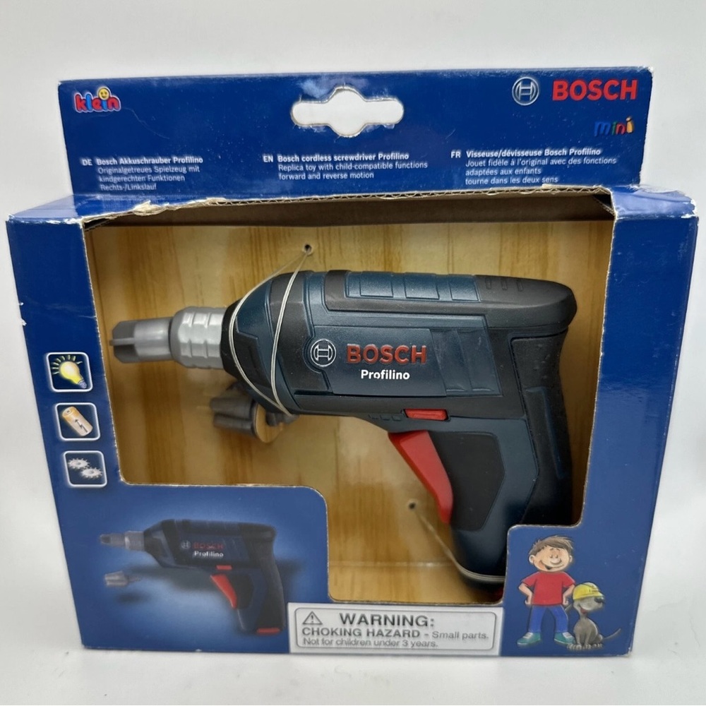Klein Bosch Mini Kids Toy Play Power Tool Mini Screwdriver Screw Driver NIB *des